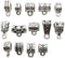 100g (About 125pcs) Mixed Tibetan Tube, Spacer Bail Bead Hanger Fit Charm European Bracelet Pendant (Antique Silver), 125...
