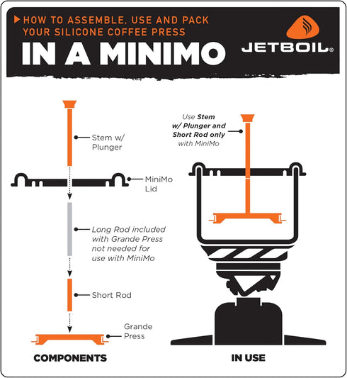 Jetboil Silicone French Press Coffee Maker Camping and Backpacking Stoves,1000 milliliters Grande...