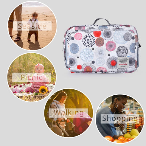 Baby Stroller Caddy Organizer for Baby Storage On The Go with Muti Pockets, Non-Slip Stroller Hooks and Adjustable Strap...