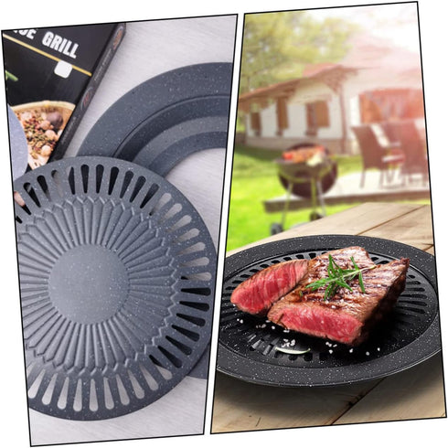 Portable Gas Stove Iron Baking Pan Baking Dishes for Oven Korean Bbq Grill Pan Table Bbq Plate Kabob Grill Roasting Pans for Ovens Korean Grill Pa...