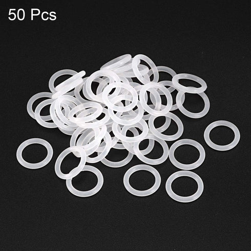 uxcell Silicone O-Rings, 14mm OD 10mm ID 2mm Width VMQ Seal Gasket for Compressor Valves Pipe Repair, White, Pack of 50...