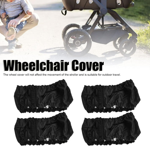 4Pcs Baby Stroller Wheel Cover, Kid Baby Dustproof Wheelchair Protector Pushchair Wheel Cover Stroller Accessory(Small (4pcs))...