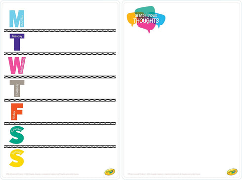 Dry Erase Weekly Calendar + Memo Board - Whiteboard for Home, School Classrooms, or Office Use, Large Size, White...