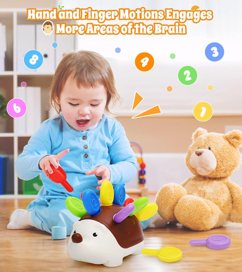 Toddler Montessori Fine Motor Toys Sensory Hedgehog Toys Baby Preschooler Educational Sensory Motor Skills Travel Toys for Age 1 2 3 4 one two Yea...