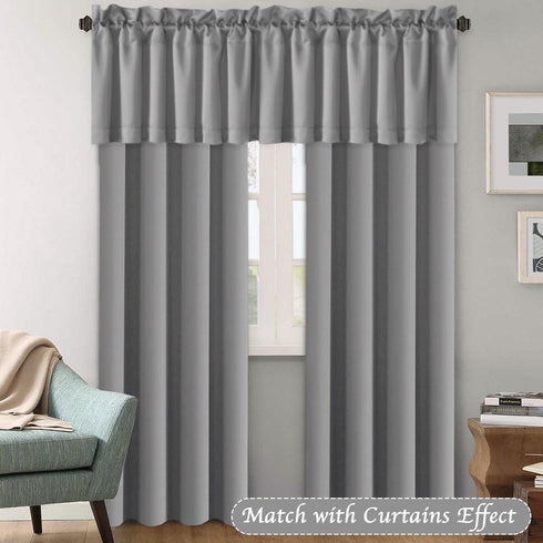 H.VERSAILTEX 2 Panels Blackout Curtain Valances for Kitchen Windows/Bathroom/Living Room/Bedroom Privacy Decorative Rod Pocket Short Window Valanc...