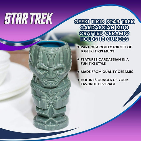 Geeki Tikis Star Trek Cardassian Mug | Official Star Trek: The Next Generation Collectible Tiki Style Ceramic Cup | Holds 16 Ounces...