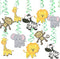Konsait Jungle Animal Hanging Swirl Decoration(30Pack), Safari Theme Zoo Swirls Animals Birthday Party Spirals Home Ceiling Wall Decor for Woodlan...