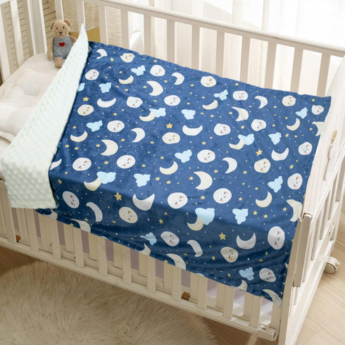 Baby Blankets for Unisex Boys Girls, Super Soft Nursery Minky Blankets, 30 x 40 inch Outer Space Printed Bed Throws Newborn (Night Sky)...