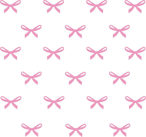 48pcs Pink Ribbons Wall Stickers for Kids Room Princess Girl Bedroom Pink Bow Wall Decals Removable Vinyl DIY Mural Stickers A407 (Light Pink)...