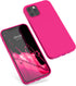kwmobile Case Compatible with Apple iPhone 12 Pro Max Case - Soft Slim Protective TPU Silicone Cover - Neon Pink...