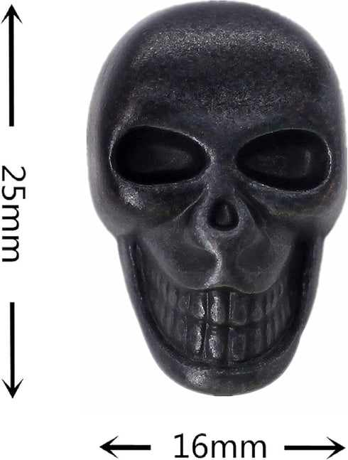 Bezelry 10 Pieces Skull Metal Shank Buttons (Vintage Black, 25mm)...