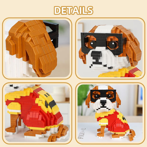 QLT Cute Animal Micro Mini Building Blocks Kit, Labrador Micro Bricks Building Toys for Adults, Party Favors for Kids 12-14+ Years Old, Birthday, ...