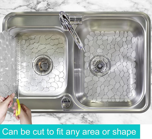 Coopay Kitchen Sink Mat Pebble Protect Mat PVC Eco-friendly Adjustable Stainless steel/ Porcelain Dish Drying Pad Protector for Bottom of Kitchen ...