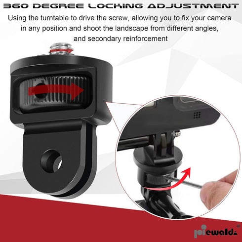 Tripod Mount Adapter,Aluminum Mount Adapter ,2pcs ¼-20 Conversion Adapter for Tripod Adapter Mount ,Suitable for GoPro Hero/ Insta360 X3/ Sjcam/Ac...