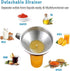 Kitchen Funnel for Filling Bottles, 304 Stainless Steel Food Funnels with Strainer and 200 Mesh Filter, Metal Funnel Set for Transferring Canning ...
