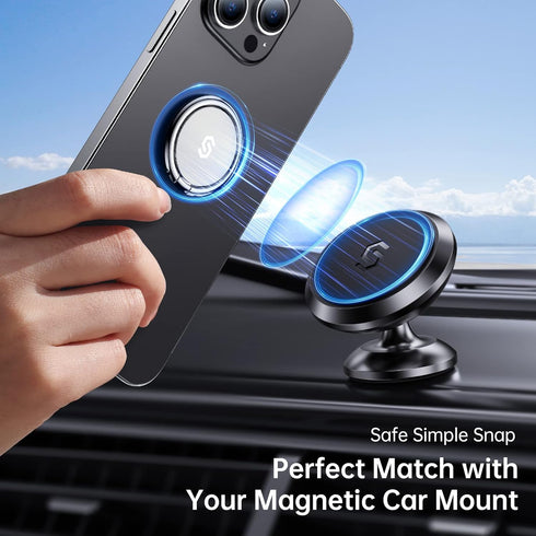 Syncwire Cell Phone Ring Holder Stand, 360 Degree Rotation Finger Ring Kickstand with Polished Metal Phone Grip for Magnetic Car Mount Compatible ...