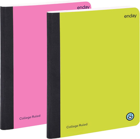 Enday Composition Notebooks College Ruled Paper, Hard Cover Composition Notebook, Premium Lined Composition Books, 100 Sheets Ruled Notebook, Pink...