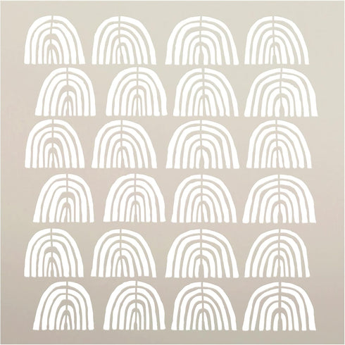 Hand Drawn Rainbow Repeat Pattern Stencil by StudioR12 - Select Size - USA MADE - Wall Floor Tile Template for Painting & DIY Boho Decor | STCL678...