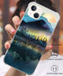 Mountain Sunrise/Sunset Phone Case Compatible with iPhone 15, Beautiful Scenery Golden Forest Birds Pattern Case for iPhone 15, Trendy Unique Desi...