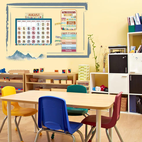 97Pcs Moving Mountains Calendar Bulletin Board Classroom Decor Teachers Wall Calendar Set For Classroom School Supplies...