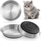 Stainless Steel Cat Bowls,Whisker Friendly Shallow Cat Dishes for Food and Water,Non-slip Silicone Bottom,Heavy Duty,Replacement Kitten Metal Plat...