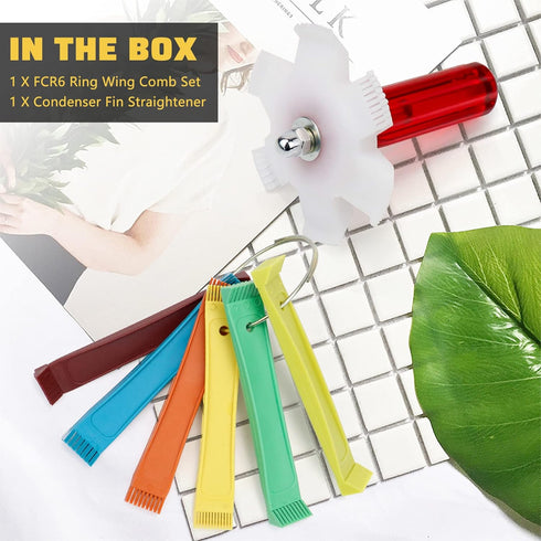 Air Conditioner Condenser Fin Cleaning Brush,Condenser Fin Straightener Fin Comb and Refrigerator Coil Cleaning Whisk Brush,Air Conditioner Cleane...