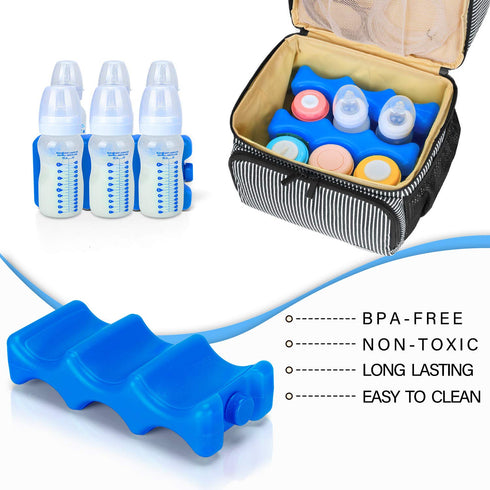 Teamoy Breastmilk Ice Pack (Pack of 2), Bottle Ice Packs for Breastmilk Storage and Breastfeeding Working Mom, Large...