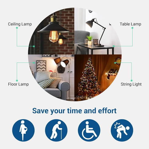 DEWENWILS Wireless Remote Control Outlet, 2 Independent Control Sockets Electrical Remote Light Switch, No Interference Remote Outlet Switch, No W...