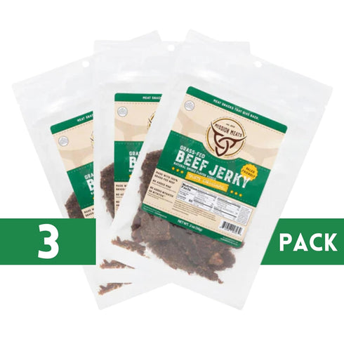 Mission Meats Beef Jerky from 100% Grass Fed & Pasture Raised Beef, Nitrate Nitrite Free, Paleo & Keto Friendly, Whole 30 Snacks, MSG Free, Gluten...