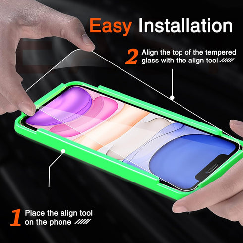 Milomdoi 3 Pack Screen Protector for Apple iPhone 11 with 3 Pack Tempered Glass Camera Lens Protector, Ultra 9H Accessories, Case Friendly, Mounti...