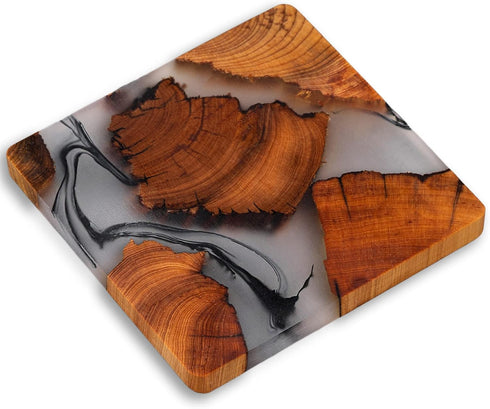 Wooden Coasters Set, Modern Coasters with Holder, Cedar Wood...