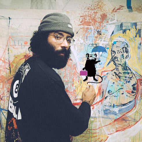 FINGERINSPIRE 6 PCS Banksy Rat Painting Stencil 8.3x11.7inch Reusable Banksy Love Rat Drawing Stencil Mouse Pattern Banksy Theme Stencil for Paint...