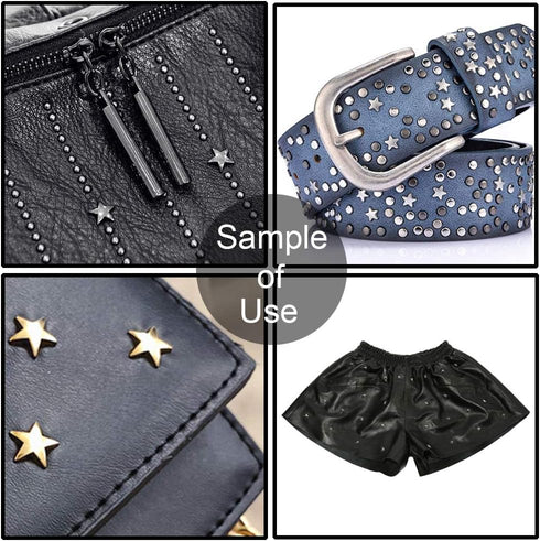 100 Sets 12MM Silver Star Rivets for Leather Star Rivet Studs Garment Rivets Leather Rivets Studs and Spikes for Leather Craft Clothing Bags Belts...