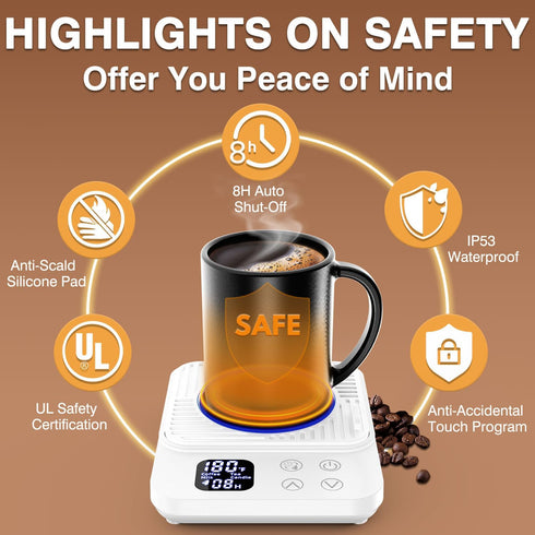 Mug Warmer Dad Gifts - 36W Faster Heating Coffee Cup Warmer for Desk Tea Lovers Gift Ideas Coffee Accessories Candle Warmers Plate w/Auto On/Off M...