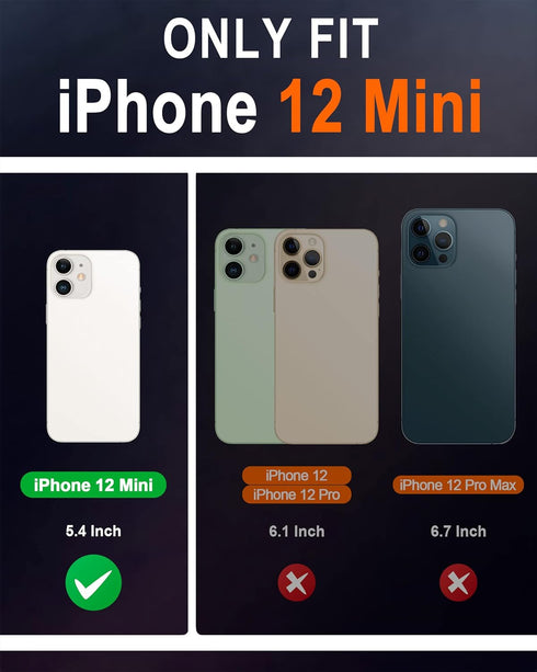 SHIELDON Case for iPhone 12 Mini 5G Genuine Leather Wallet Flip Magnetic Cover RFID Blocking Credit Card Holder Kickstand TPU Shockproof Case Comp...