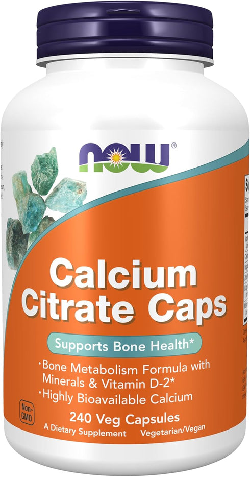 NOW Supplements, Calcium Citrate with Vitamin D, Magnesium, Zinc, Copper, and Manganese, 240 Veg Capsules...