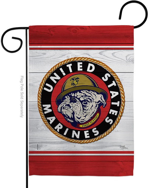 Breeze Decor Marine Bulldog Garden Flag Armed Forces Corps USMC Semper Fi United State American Military Veteran Retire Official House Decoration ...