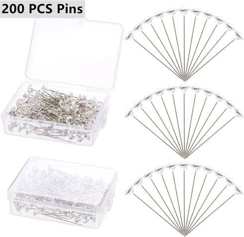 Dicunoy 296 PCS Flower Bouquet Pins, 3D Gold Butterfly Wall Decor for Wedding, 2 Inch Bouquet Corsage Diamond Head Pins for DIY Craft, Flower Arra...