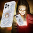 Glitter Case with Ring Holder Compatible with iPhone 13 Pro Glitter Case Clear Ring Holder Kickstand Soft TPU Rubber Bumper Bling Girly Women Cute...