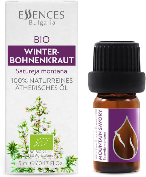 Essences Bulgaria Organic Mountain Savory Essential Oil 1/6 Fl Oz | 5ml | Satureja Montana | 100% Pure and Natural | Undiluted | Therapeutic Grade...