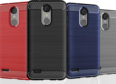 Compatible with LG Tribute Dynasty Case,Aristo 3 Case,Rebel 4 LTE Phone Case,Slim Thin Soft Flexible TPU Carbon Fiber Shockproof Texture Protectiv...