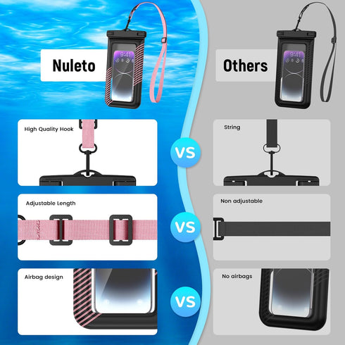 2 Pack Floating Waterproof Phone Pouch Up to 9.0", Large IPX8 Waterproof Phone Case Dry Bag with Detachable Lanyard for iPhone 15/14/13 Pro Max/Ga...