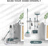Mop Broom Holder Wall Mounted SUS304 Stainless Steel, Mop Broom Organizer with 2 Installation Methods (No Drilling&Screw Drilling Installation 2 I...