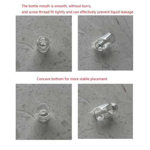 2ml Clear Glass Vials with Screw Caps and Plastic Stoppers, 1/2 Dram Small Liquid Sample Vial, Leak-Proof Vial, 25PCS...