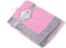 Bacati - Solid Center with Frame Style Border Plush Blanket (Solid Baby Pink/Grey Border)...