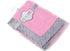 Bacati - Solid Center with Frame Style Border Plush Blanket (Solid Baby Pink/Grey Border)...