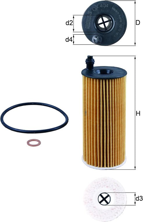 MAHLE Original OX 404D ECO Engine Oil Filter, 1 Pack...