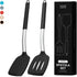 Home Hero Silicone Spatula Set with Ergonomic Handles - Stainless Steel High Heat Resistant Solid & Slotted Turner, BPA Free Non Stick Kitchen Ute...