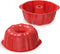 SILIVO 7 inch Silicone Buntz Cake Pans (2 Pack) - 6 Cup Nonstick Silicone Fluted Tube Pans for Baking for Cake, Brownie and Monkey Bread...