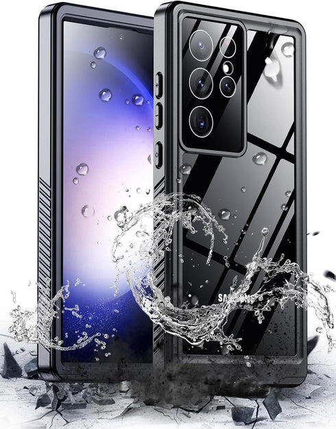 Hualele for Samsung Galaxy S23 Ultra Case Waterproof, Built in Lens & Screen Protector Rugged Full Body Protective Military Grade Drop Protection ...